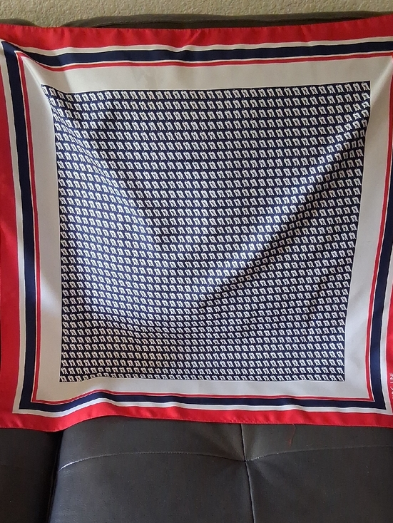 Vintage Accessories - Vintage Red White & Blue Scarf